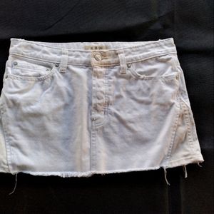 We the Free button fly Patches denim mini skirt, size 27